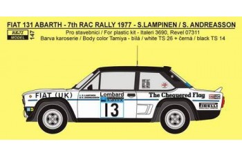 Decal -  Fiat 131 Abarth „FIAT UK“ - 7th place RAC 1977